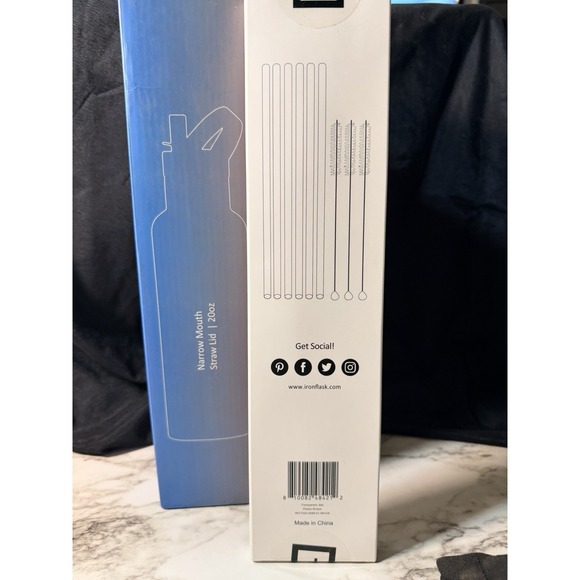 NIB RAINBOW IRON FLASK 20OZ WATER BOTTLE WITH 3 LIDS & A 5 PK STRAWS (2875) - Picture 3 of 11